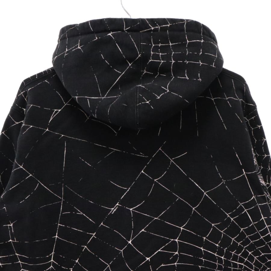 SUPREME シュプリーム 16AW Spider Web Hooded Sweatshirt スパイダーウェブ総柄プルオーバーパーカー ブラック｜shopbring｜04