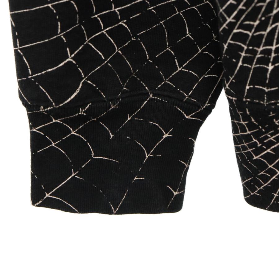 SUPREME シュプリーム 16AW Spider Web Hooded Sweatshirt スパイダーウェブ総柄プルオーバーパーカー ブラック｜shopbring｜06