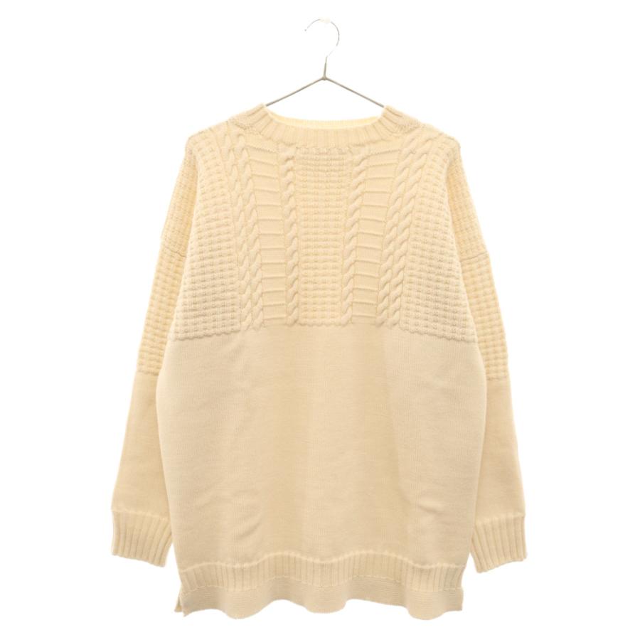 メゾンマルジェラ 22SS CABLE KNIT WOOL SWEATER デザイン切り替え 