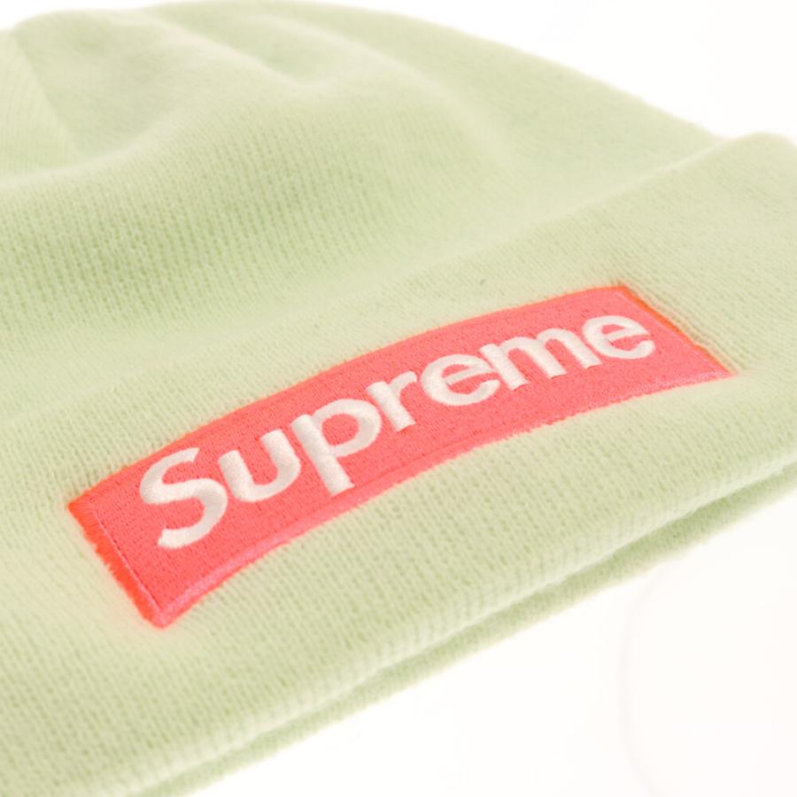 SUPREME シュプリーム 17AW×NEWERA Box Logo Beanie Pale Lime ニューエラ ボックスロゴビーニー ニットキャップ ニット帽 ライムグリーン Supreme（シュプリーム） 17AW×NEWERA Box Logo Beanie Pale Lime