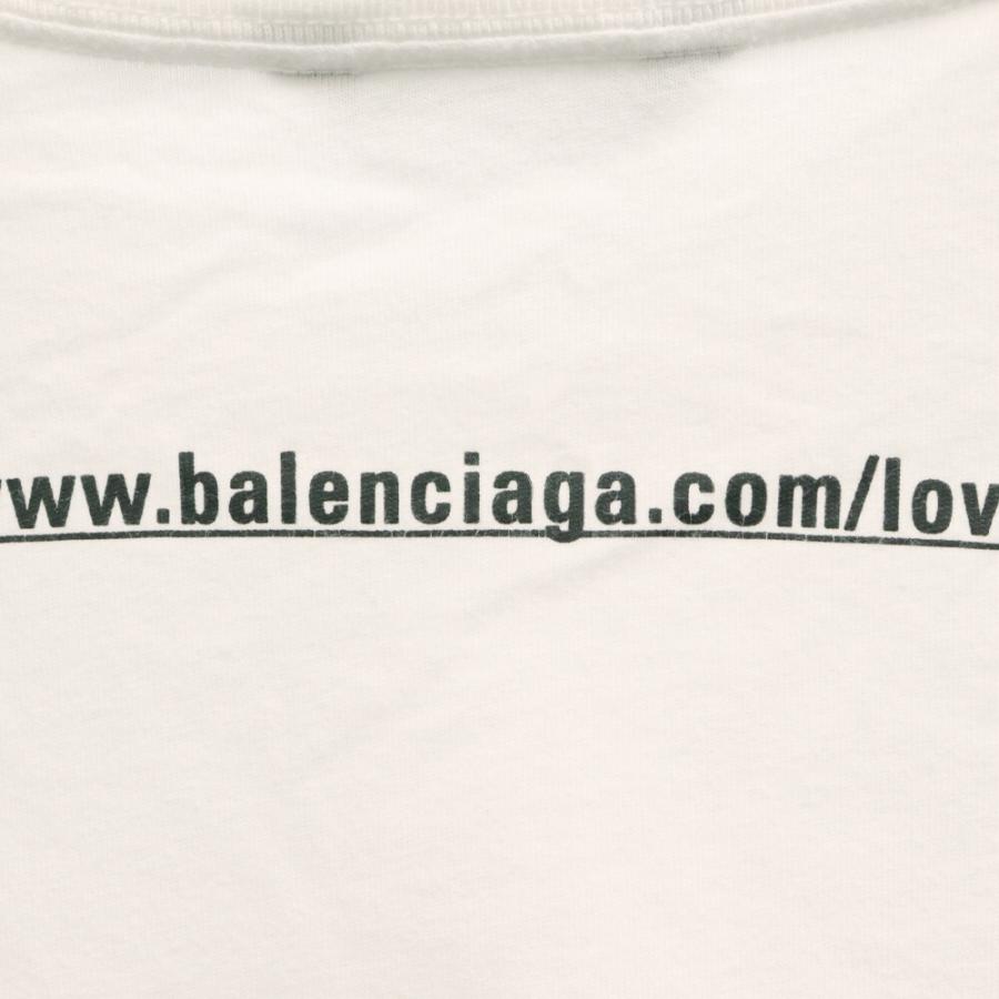 BALENCIAGA バレンシアガ 21SS I LOVE U プリント クルーネック カットソー 半袖Tシャツ ホワイト 612966 TIVG5｜shopbring｜04