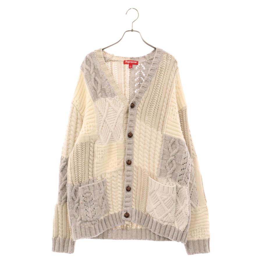 SUPREME シュプリーム 23AW Patchwork Cable Knit Cardigan 