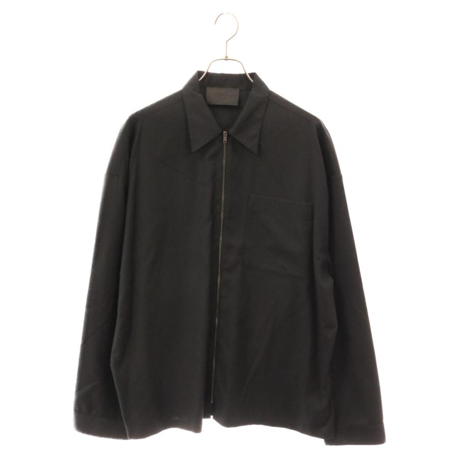 PRADA プラダ 三角パッチ ウール ジップアップ 長袖シャツ PRADA プラダ 三角パッチ ウール ジップアップ 長袖シャツ
