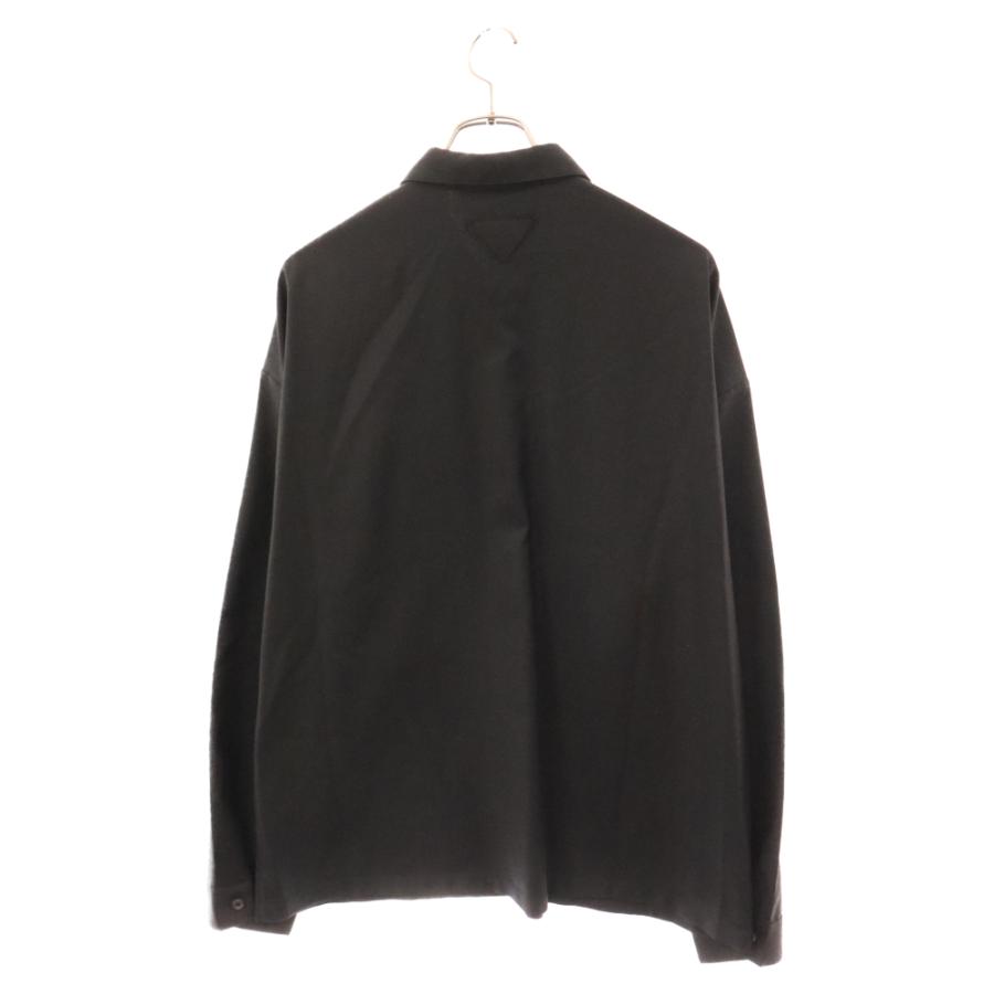 PRADA プラダ 三角パッチ ウール ジップアップ 長袖シャツ PRADA プラダ 三角パッチ ウール ジップアップ 長袖シャツ