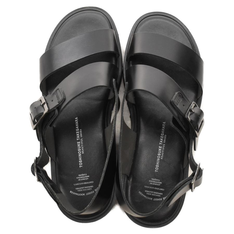 TOSHINOSUKE TAKEGAHARA / サンダル/--/BLK/レザー TOSHINOSUKE TAKEGAHARA トシノスケ タケガハラ ベルト デザイン