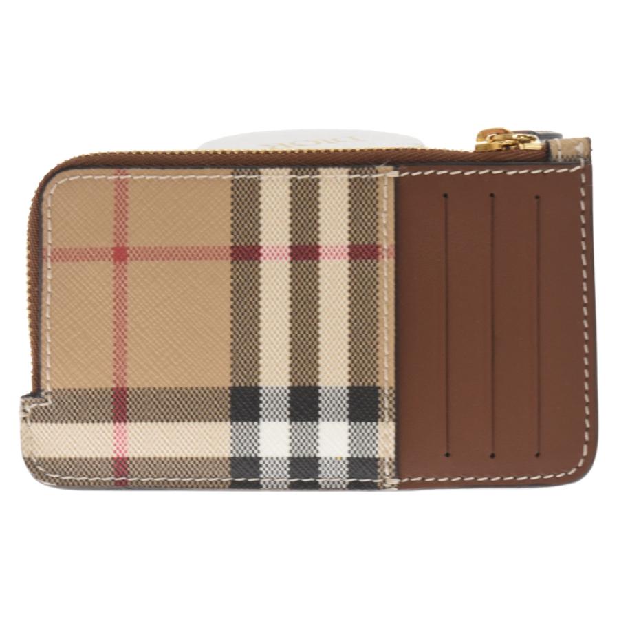 BURBERRY バーバリー Vintage Check Leather Zip Card Case ヴィンテージチェック レザー フラグメント カードケース ベージュ 80580141｜shopbring｜02