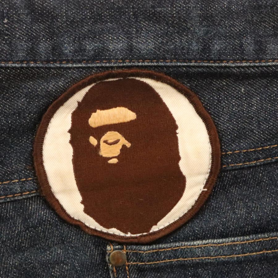 A BATHING APE アベイシングエイプ ワッペン ロゴ刺繍 デニムショートパンツ ショーツ インディゴ｜shopbring｜06