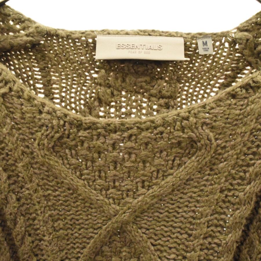 FOG Essentials フィアオブゴッド エッセンシャル 22AW CABLE KNIT CREW NECK アクリルニット ケーブル クルーネック長袖セーター ブラウン｜shopbring｜03