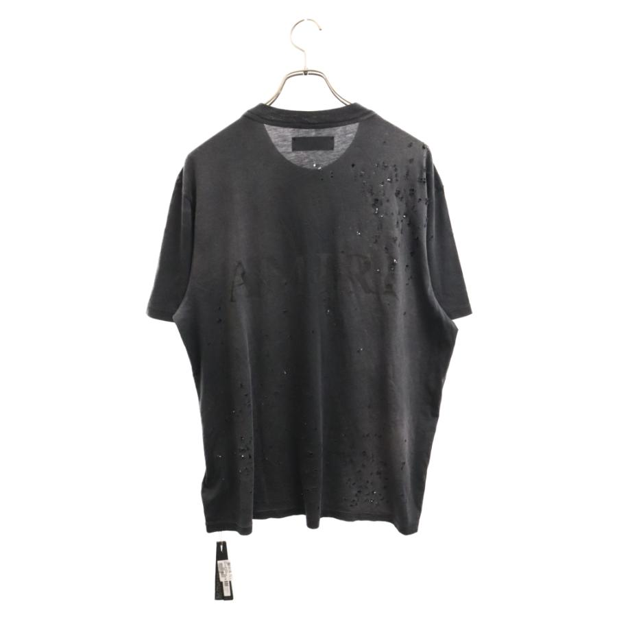 AMIRI アミリ 24SS MA Logo Shotgun Tee MAロゴ ショットガン ダメージ加工 クルーネック カットソー 半袖Tシャツ ブラック AMJYTE1002｜shopbring｜02