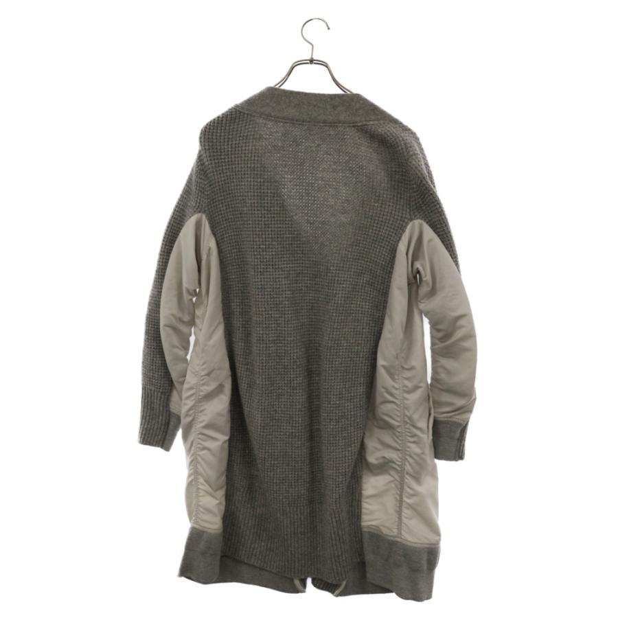 sacai（サカイ） ナイロン切替ジップアップニットカーディガン グレー