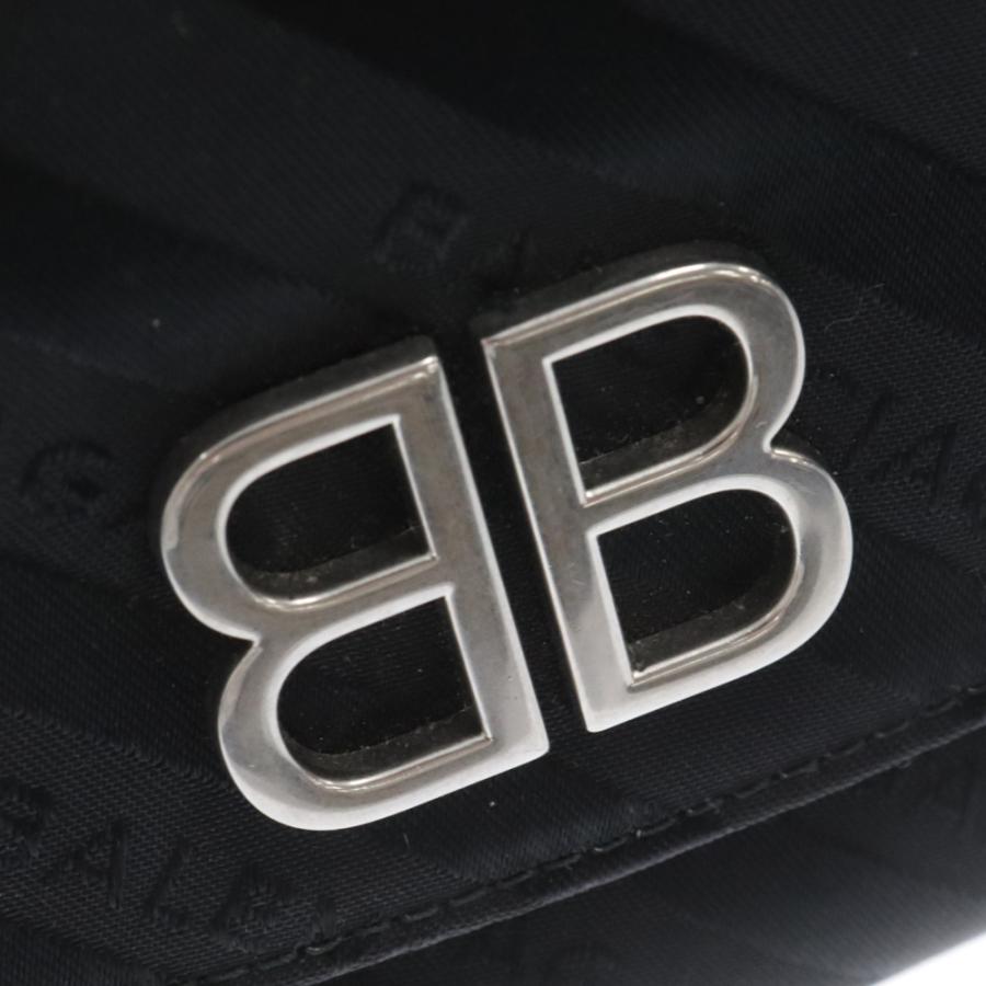 BALENCIAGA バレンシアガ ロゴ総柄 BB ラウンド チェーン ショルダー