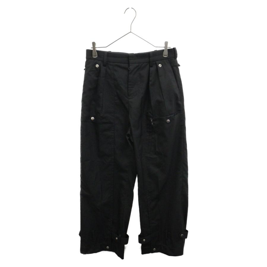 Tamme タム 23SS CWU-1/P WIDE SLACKS トロピカルウール ミリタリー ボンテージ ワイド スラックスパンツ ブラック 23S0085 Tamme タム 23SS CWU-1/P WIDE SLACKS トロピカルウール ミリタリー