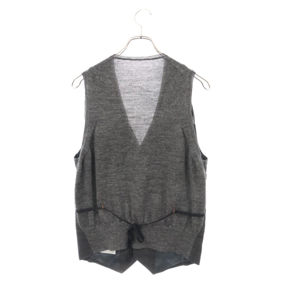kolor カラー 17AW ウールニットドッキング チェック柄 ベスト ジレ 