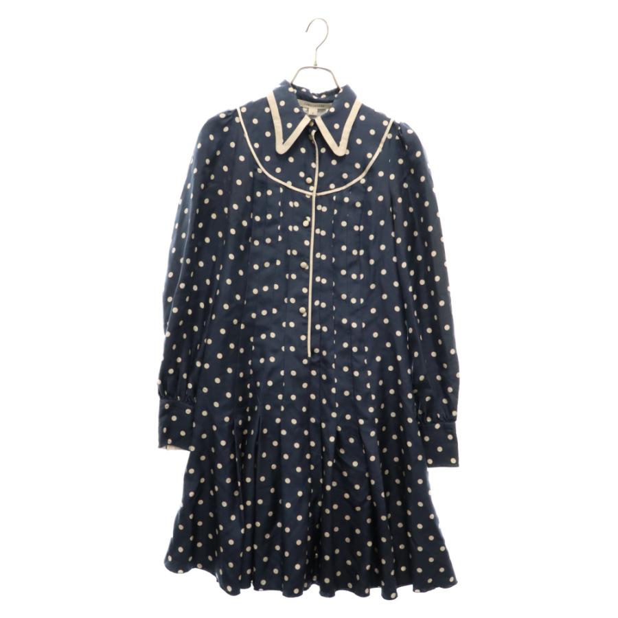MARC BY JACOBS マーク バイ ジェイコブス ドット柄 シルク 襟付き  