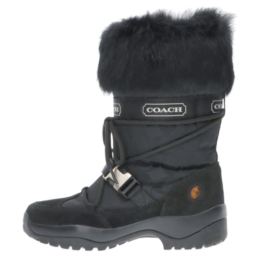 COACH（コーチ） シグネチャー ファー スノーブーツ ブラック : BRING