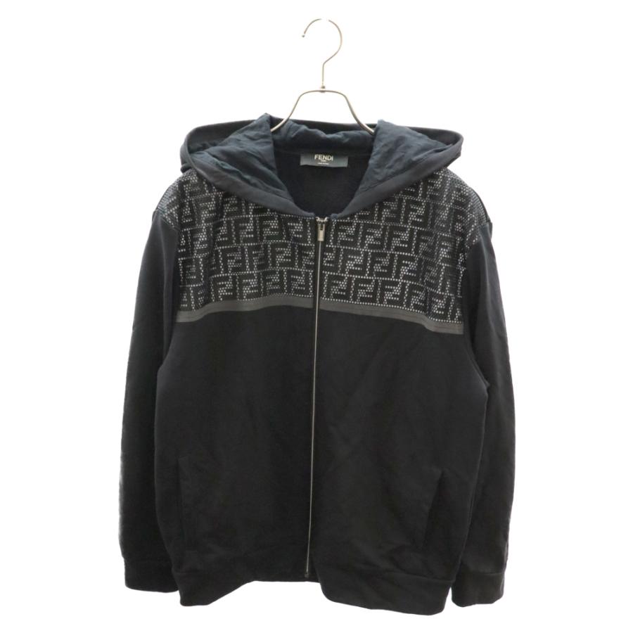 FENDI（フェンディ） ズッカ柄切り替えジップフーディー メッシュ