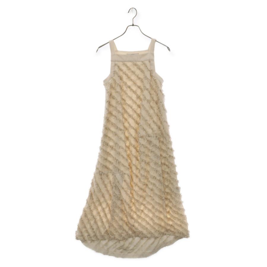 pelleq ペレック バイアス フリンジ サロペット ワンピース ベージュ  