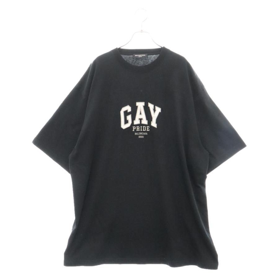 BALENCIAGA バレンシアガ 21SS Gay Pride Text Print Boxy Cotton 