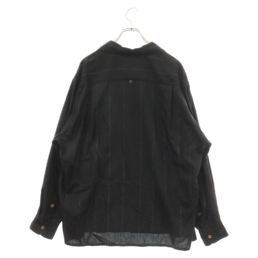 WACKO MARIA ワコマリア 23AW KASURI OPEN COLLAR SHIRT L/S カスリ オープンカラー 長袖シャツ ブラック 23FW-WMS-OC07 WACKO MARIA ワコマリア 23AW KASURI OPEN COLLAR SHIRT L/S カスリ オープンカラー 長袖シャツ ブラック 23FW-WMS-OC07