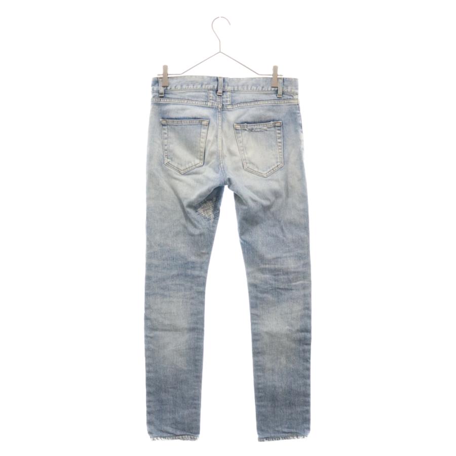 SAINT LAURENT PARIS サンローランパリ 17SS クラッシュ ダメージ加工 スキニー ストレッチ デニム パンツ インディゴ 454706 Y806K SAINT LAURENT PARIS サンローランパリ 17SS クラッシュ ダメージ加工