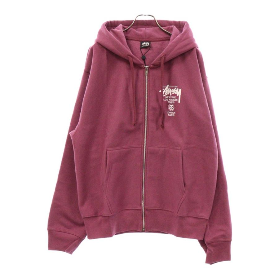 STUSSY ステューシー 24SS WORLD TOUR ZIP HOOD Berry ワールド STUSSY ステューシー 24SS WORLD TOUR ZIP HOOD Berry ワールド