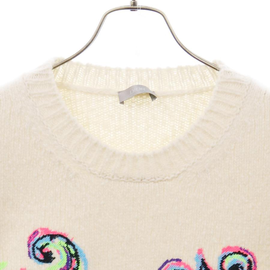 ディオール 21SS ×KENNY SCHARF Tiger embroidered knitted Tee