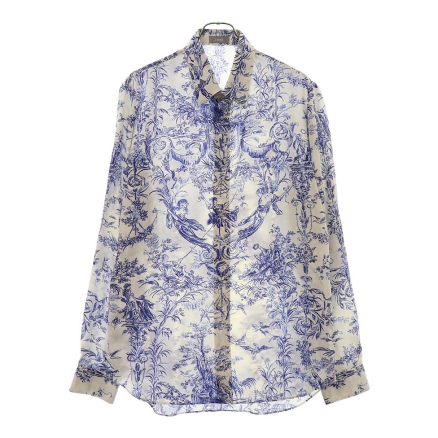 DIOR ディオール 19SS トワルドジュイ柄 シルク 長袖シャツ DIOR ディオール 19SS トワルドジュイ柄 シルク 長袖シャツ