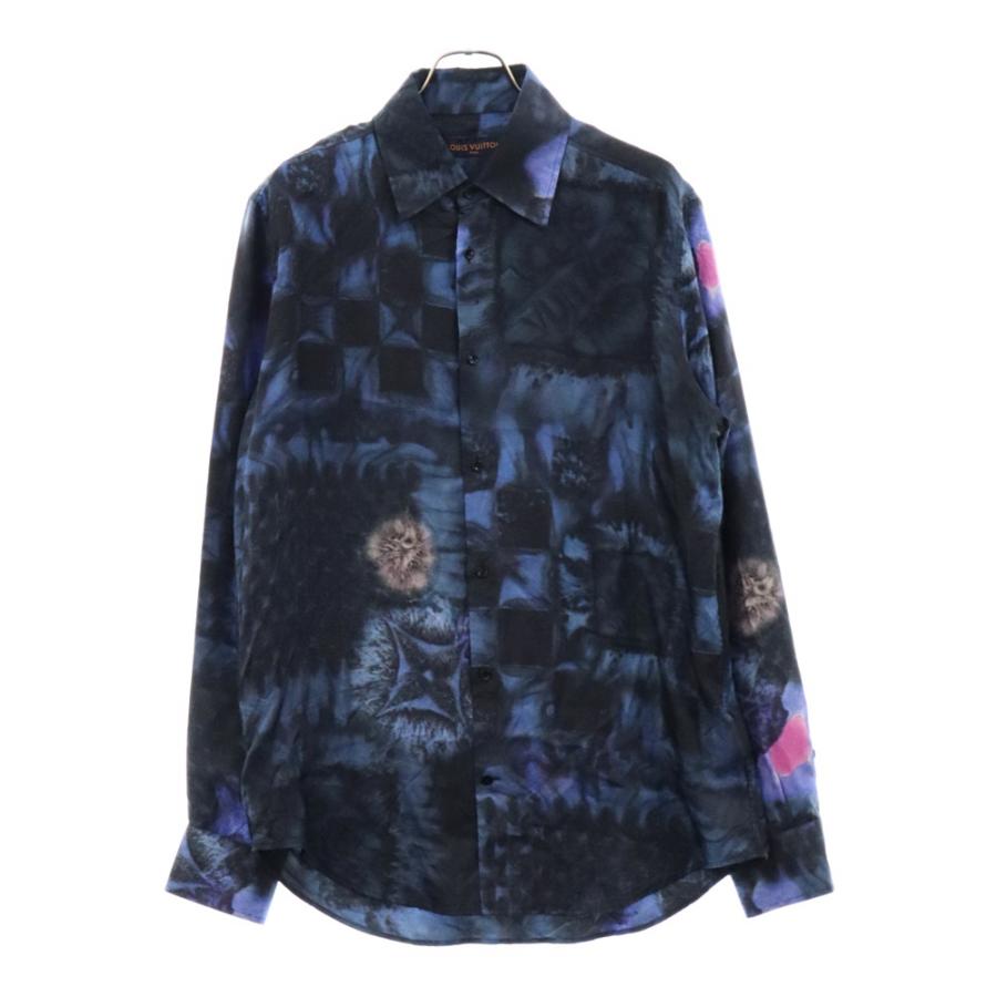 LOUIS VUITTON ルイヴィトン 21AW ダミエソルト 総柄 シルク 長袖 