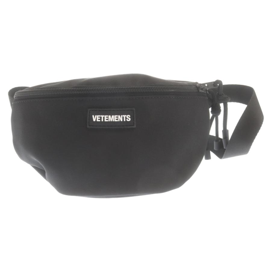 VETEMENTS ヴェトモン ALL BLACK LOGO FANNY PACK オールブラック ロゴ 