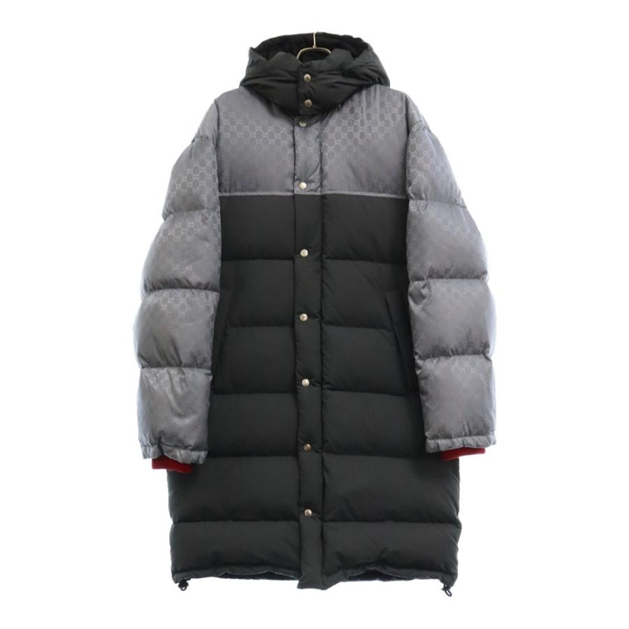 GUCCI グッチ 20AW DOWN COAT GG フーデッド ダウン コート グレー 