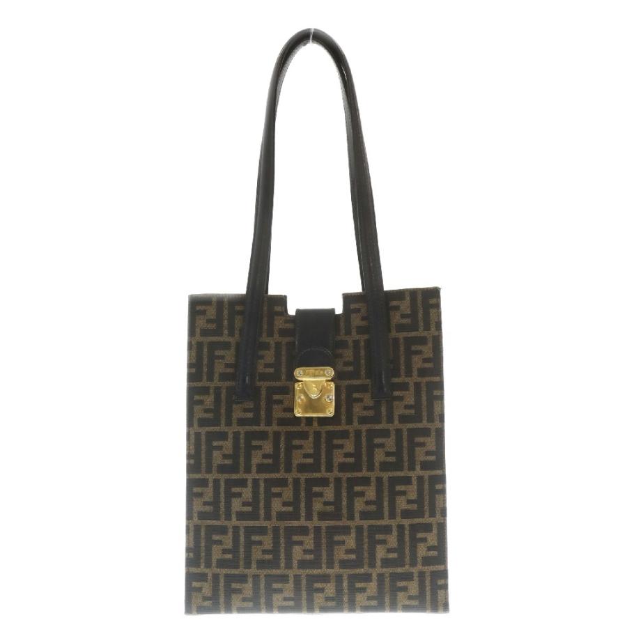 FENDI フェンディトートバッグ ズッカ柄 ゴールド金具 レザー