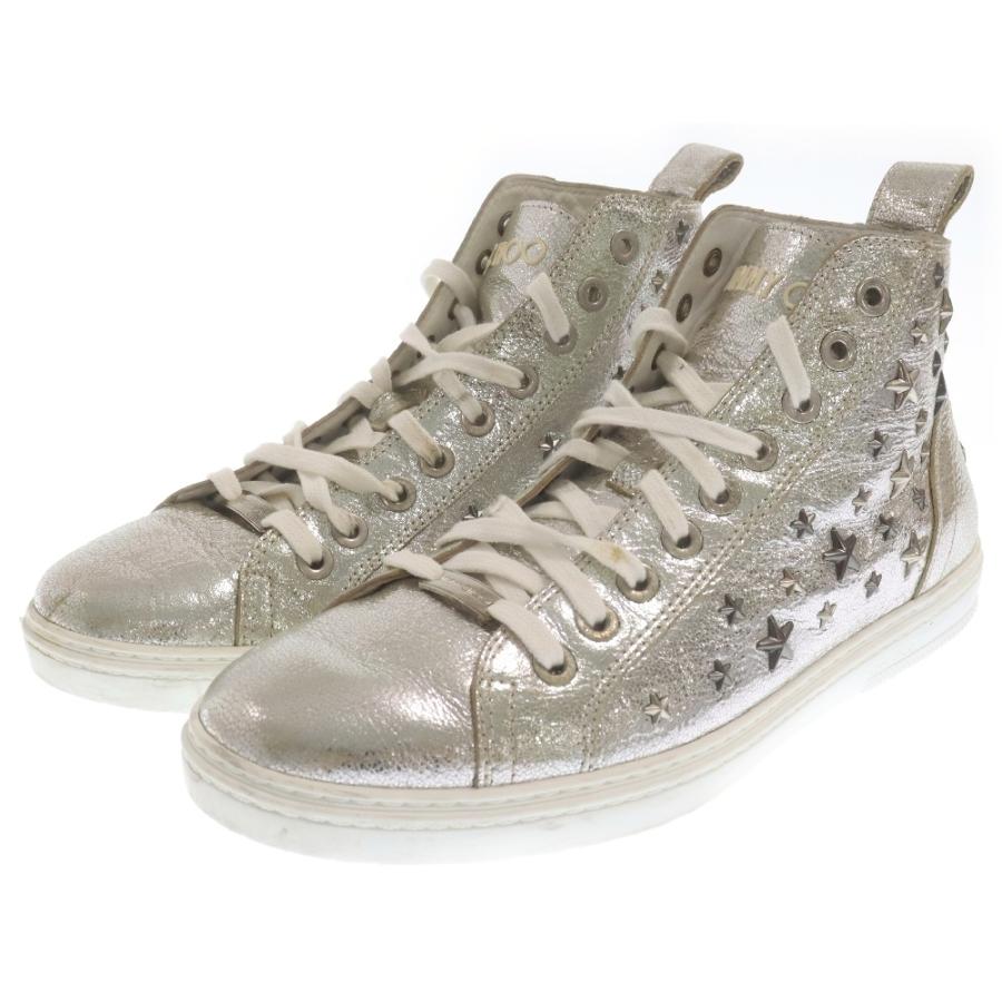 JIMMY CHOO ジミーチュウ COLT GTA CHAMPAGNE メタリック スター 