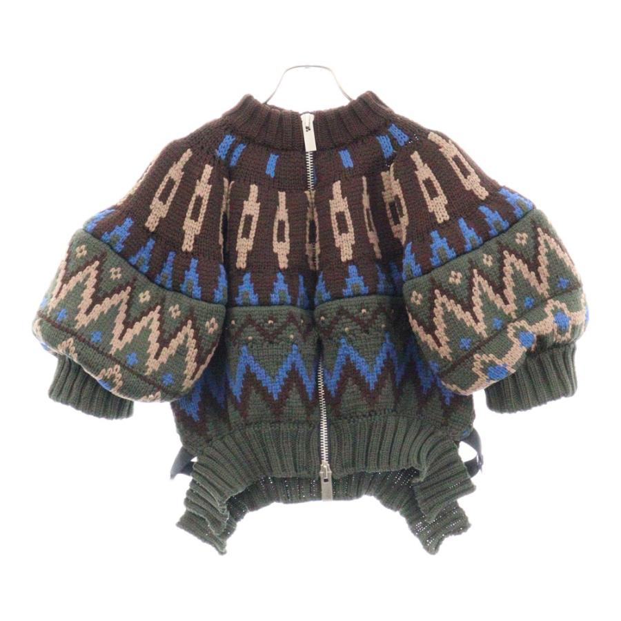 sacai サカイ 24SS ジャガード パフスリーブ 半袖 カウチン sacai サカイ 24SS ジャガード パフスリーブ 半袖 カウチン