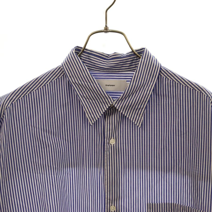 グラフペーパー ストライプ柄 コットン オーバーサイズ 半袖シャツ
