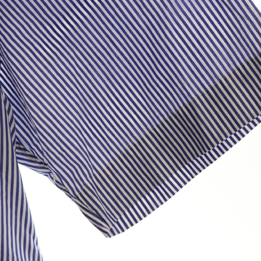 グラフペーパー ストライプ柄 コットン オーバーサイズ 半袖シャツ