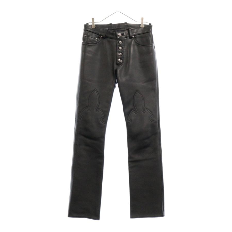 CHROME HEARTS（クロムハーツ） LTHR PANTS マルチボタンフレアニー