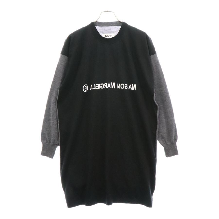 エムエムシックスメゾンマルジェラ リバースロゴ 異素材切替 ニット  