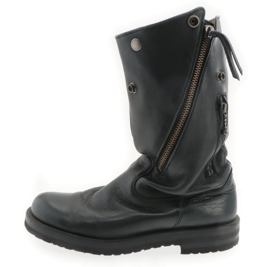 foot the coacher フットザコーチャー RIDERS LONG ライダース ロング レザー ブーツ ブラック FT09SS17 ...