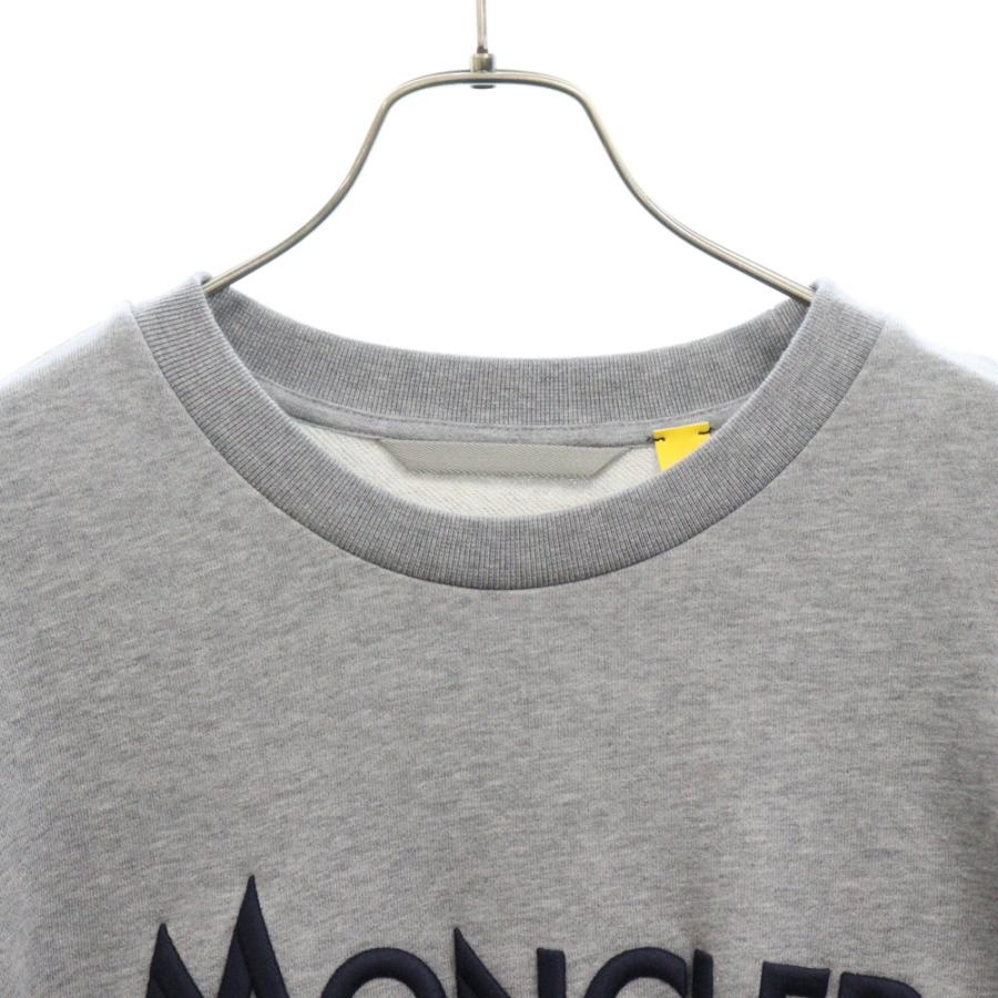 【中古】モンクレール MONCLER MAGLIA GIROCOLLO マグリア ロゴ トレーナー スウェット 刺繍 G20928G00014 グレー M MONCLER（モンクレール） 21AW MAGLIA GIROCOLLO マグリア ロゴ刺繍