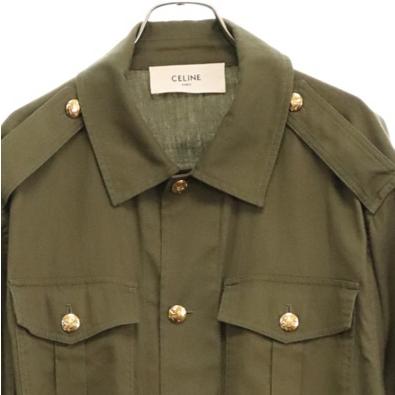 CELINE セリーヌ 2W834106K ゴールドボタン コットンサファリ  