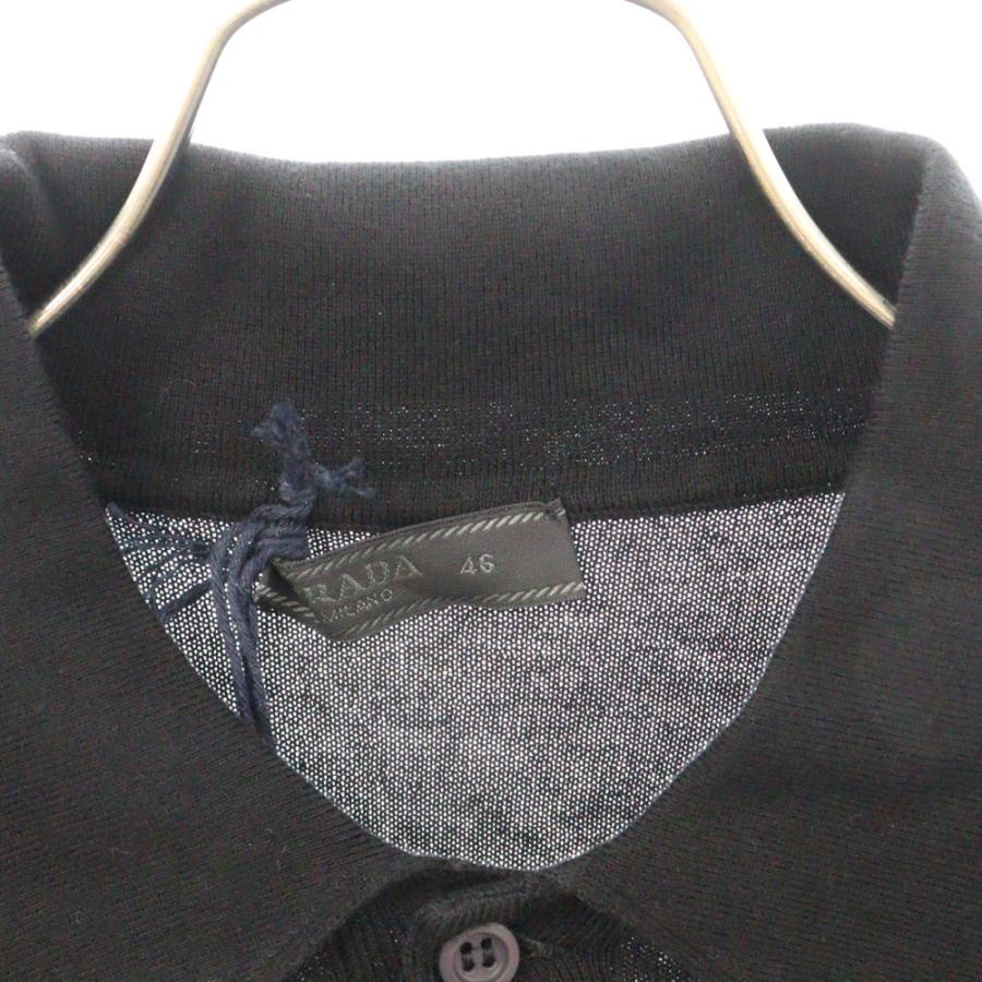 PRADA（プラダ） コットンニット 長袖ポロシャツ カットソー ブラック