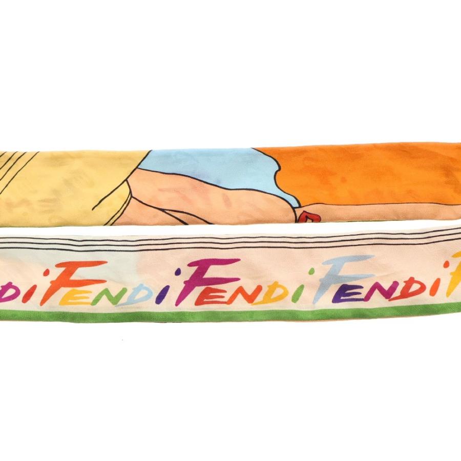 FENDI（フェンディ） ロゴ プリント ラッピー スリム ツイリー