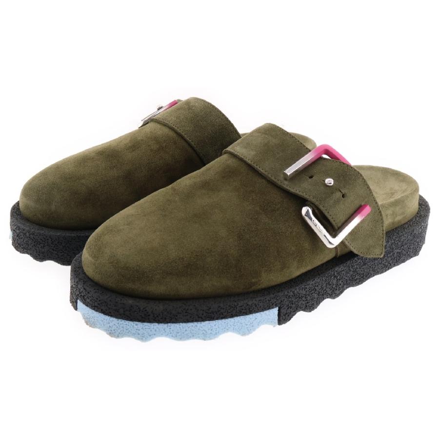 オフホワイト Sponge Sol Suede Slide バックル付き スポンジソール