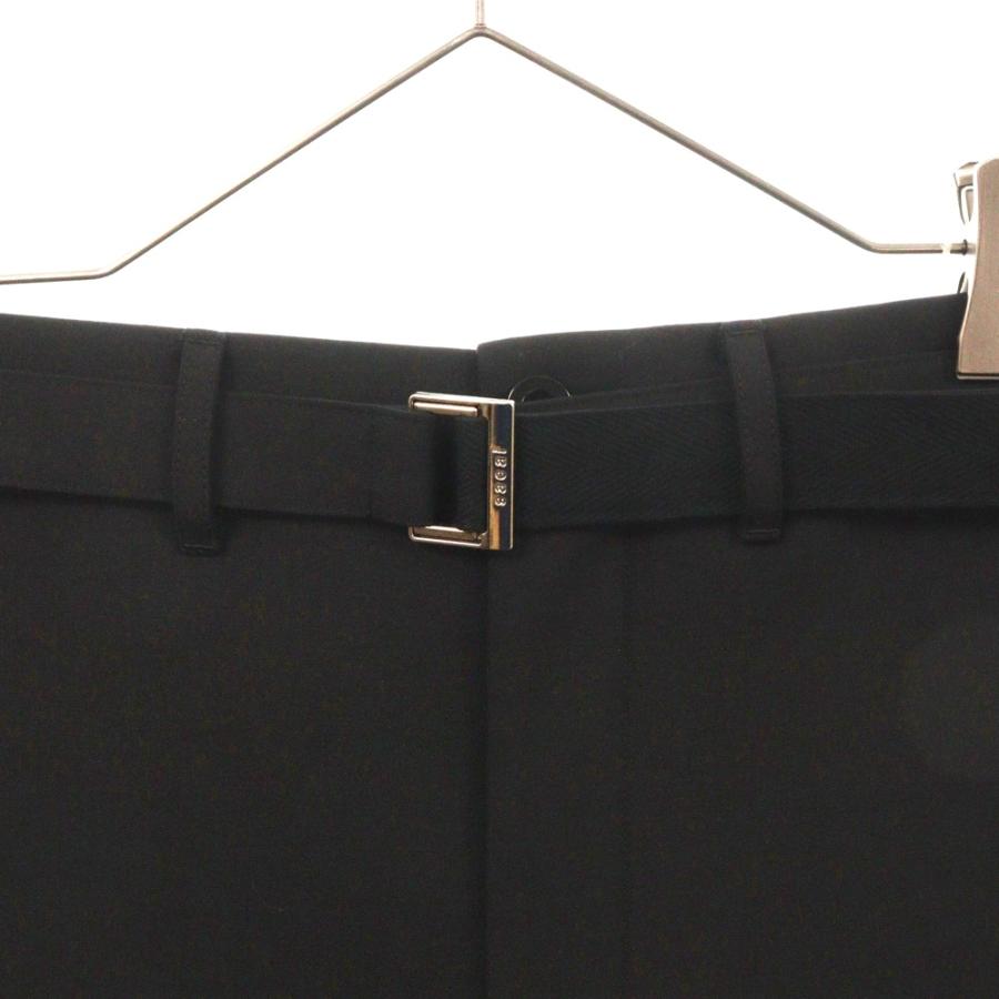 Sacai サカイ 23SS Suiting Bonding Pants スーツ ボンディング ノータック ベルト付き スラックスパンツ ブラック 23-03238M sacai（サカイ） 23SS Suiting Bonding Pants スーツ ボンディング