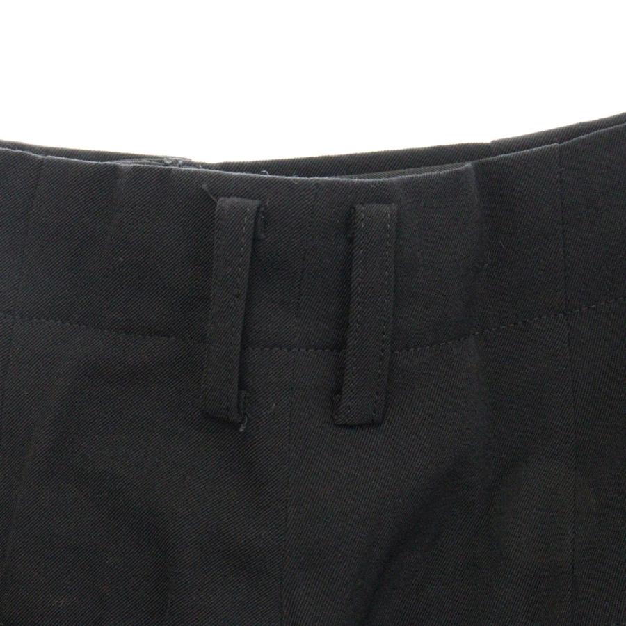 Yohji Yamamoto ヨウジヤマモト ウール ジップフライ フロントタック スラックス ストレートパンツ ブラック HB-P08-104 Yohji Yamamoto（ヨウジヤマモト） ウール ジップフライ フロント