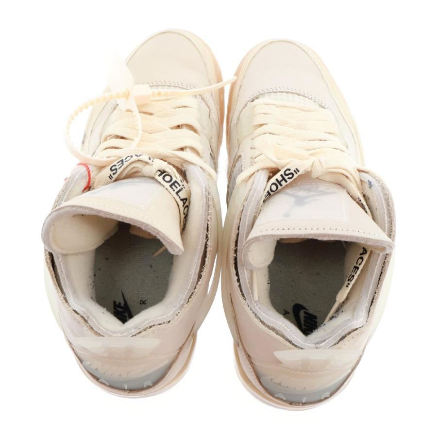NIKE ナイキ ×OFF-WHITE WMNS AIR JORDAN 4 SP SAIL オフホワイト ウィメンズ エアジョーダン4 SP スニーカー セイル アイボリー US8/25.0cm CV9388-100 NIKE（ナイキ） × オフホワイト ウィメンズ エアジョーダン4 SP