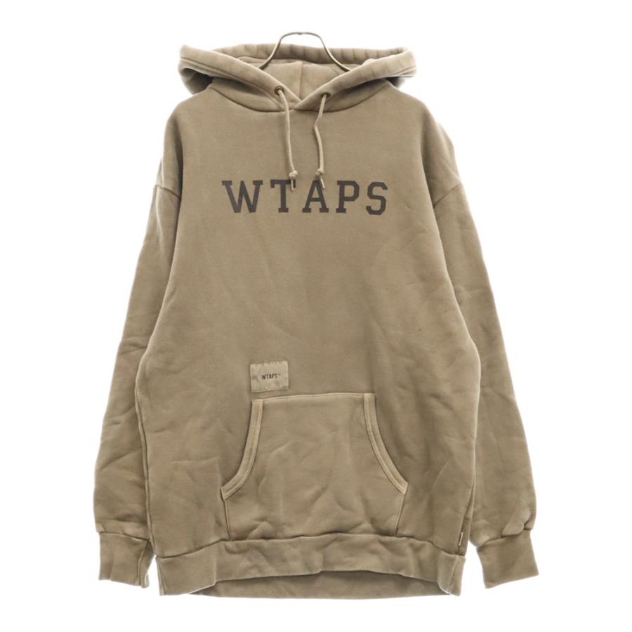 WTAPS ダブルタップス 19AW ヴィンテージ加工 ロゴプリント フーデッド  