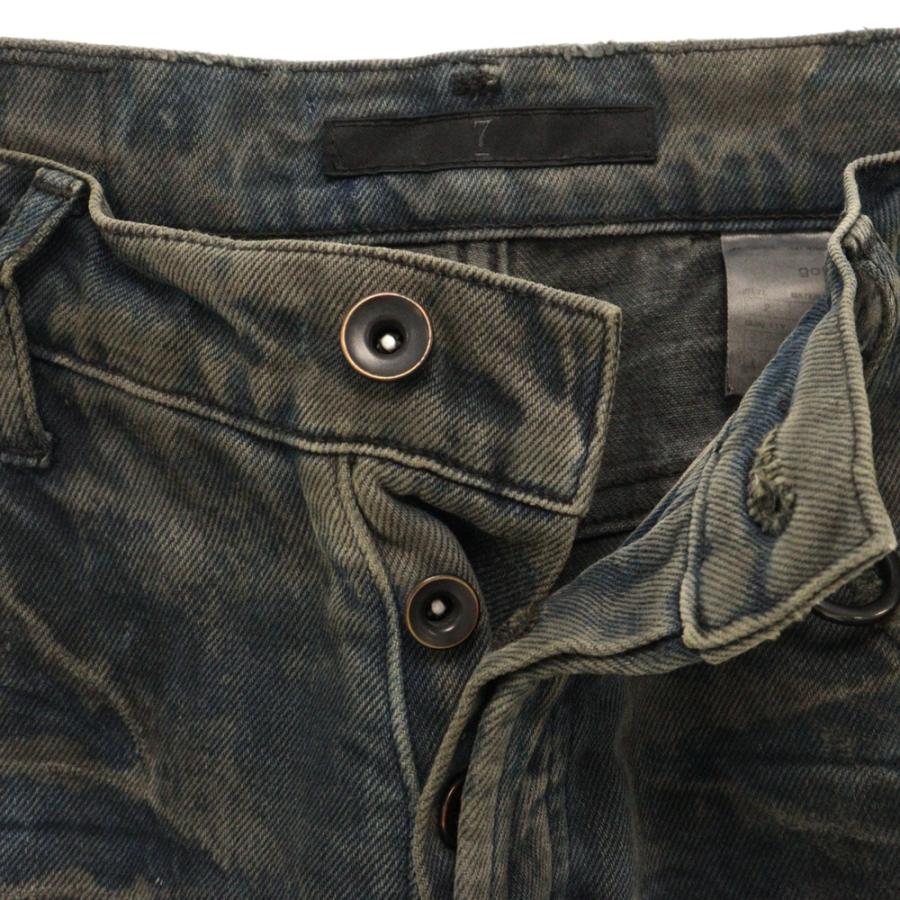 JULIUS ユリウス 10AW アークドデニムパンツ クラッシュ加工 JULIUS ユリウス 10AW アークドデニムパンツ クラッシュ加工