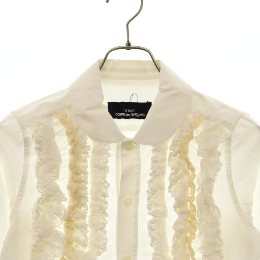 tricot COMME des GARCONS レースブラウス 長袖シャツ コムデギャルソントリコ／レース長袖