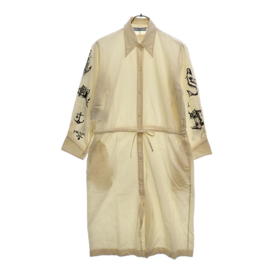 PRADA（プラダ） 22SS シャツ オールインワン ジャンプスーツ ホワイト
